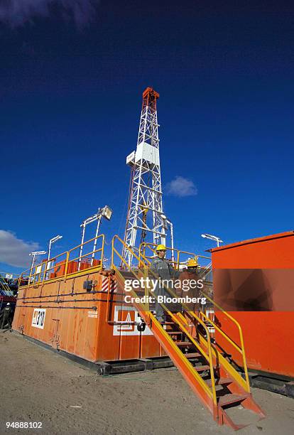 Pride International oil rig drills for oil May 12 in Plaza Huincul, in Neuquen province, Patagonia Argentina, 900 miles south of Buenos Aires. The...