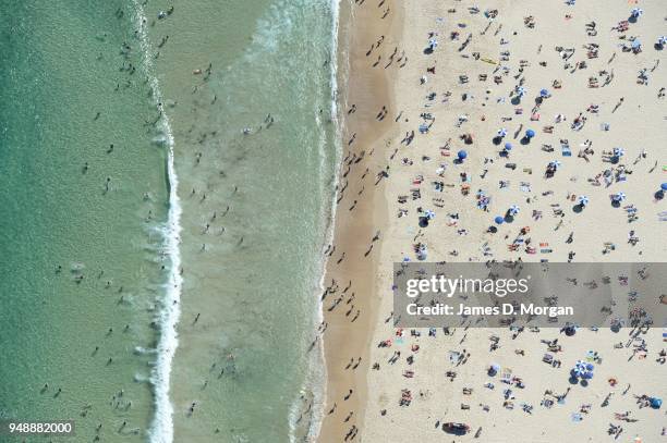 Aerial images of Bondi Beach and Coogee Beach on January 17, 2015 in Sydney, Australia. Scenes from 500 feet above Coogee and Bondi beaches where...