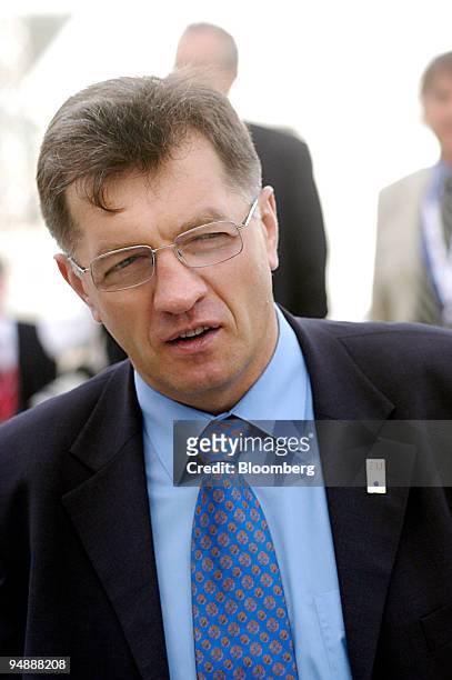 Algirdas Butkevicius, the Lithuanian finance minister pauses during the informal Ecofin meeting in The Hague, The Netherlands, Saturday, September...
