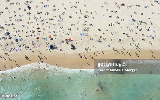 Aerial images of Bondi Beach and Coogee Beach on January 17, 2015 in Sydney, Australia. Scenes from 500 feet above Coogee and Bondi beaches where...