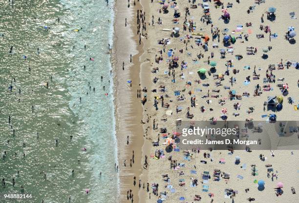 Aerial images of Bondi Beach and Coogee Beach on January 17, 2015 in Sydney, Australia. Scenes from 500 feet above Coogee and Bondi beaches where...