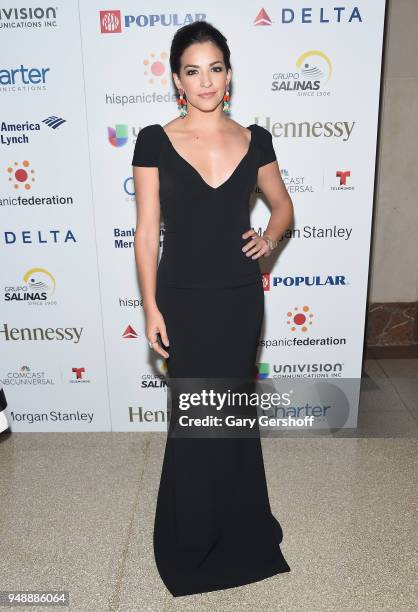 Event host, actress and singer Ana Villafane attends the 2018 Hispanic Federation's "Rising Stronger" Spring gala at American Museum of Natural...