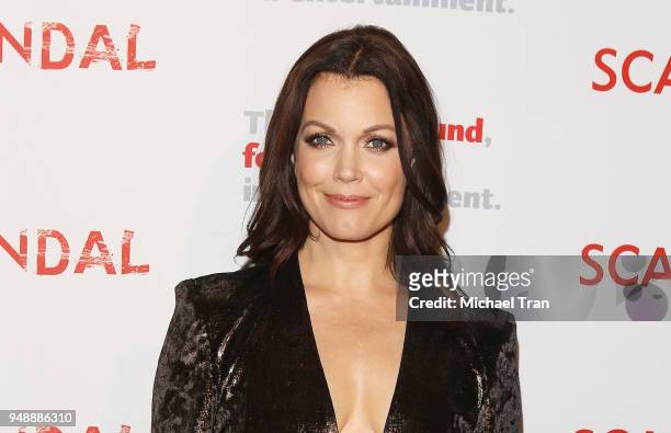 Bellamy Young arrives to the Scandal live stage reading of series finale to Benefit The Actors Fund held at El Capitan Theatre on April 19, 2018 in...