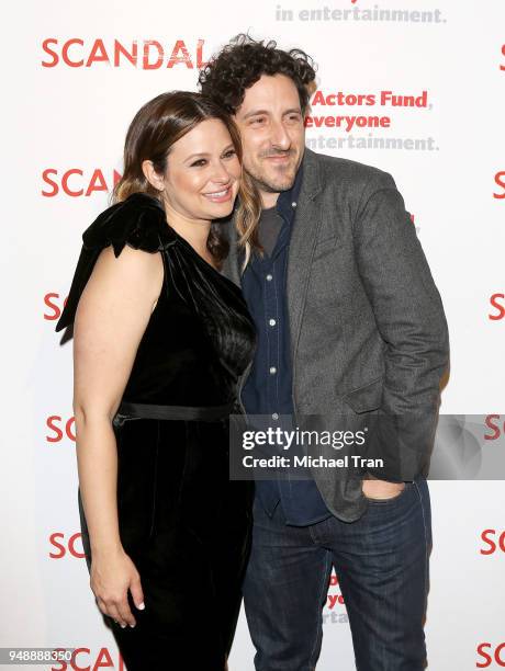 Katie Lowes and Adam Shapiro arrive to the Scandal live stage reading of series finale to Benefit The Actors Fund held at El Capitan Theatre on April...