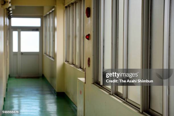 General view of the Matsuyama Prison's Oi shipyard dormitory 'Yuai-Ryo' is seen on April 15, 2018 in Imabari, Ehime, Japan. Police from Hiroshima and...