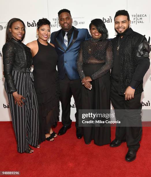 Natasha Thurman, Naadira Alcedo, Reggie Brown, Phelicia Wright and Joshua Smith attend a screening of "United Skates" during the 2018 Tribeca Film...