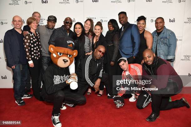 Directors Dyana Winkler and Tina Brown pose with the cast, crew and guests at a screening of "United Skates" during the 2018 Tribeca Film Festival at...