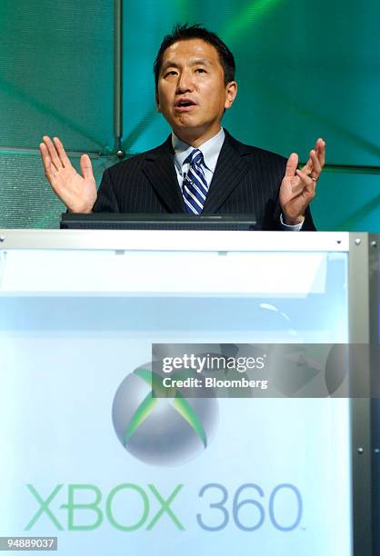 Microsoft Co. Ltd. Japan Xbox Division head Yoshihiro Maruyama speaks to reporters at an XBox360 press briefing in Tokyo Thursday, September 15,...