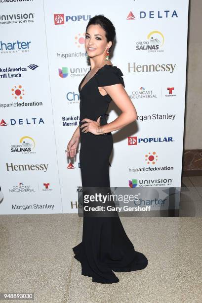 Event host, actress and singer Ana Villafane attends the 2018 Hispanic Federation's "Rising Stronger" Spring gala at American Museum of Natural...