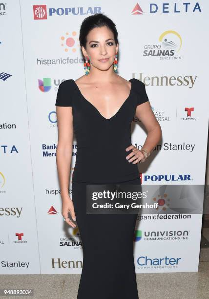 Event host, actress and singer Ana Villafane attends the 2018 Hispanic Federation's "Rising Stronger" Spring gala at American Museum of Natural...