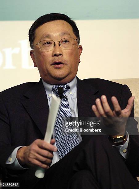 John S. Chen, chairman, president, and chief executive officer of Sybase Inc., speaks at the Forbes Global CEO Conference in Singapore, on Tuesday,...