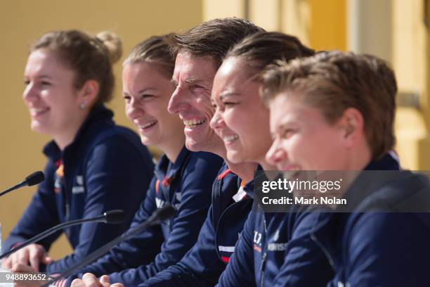 Netherlands captain Paul Haarhuis talks to the media during the official draw ahead of the World Group Play-Off Fed Cup tie between Australia and the...
