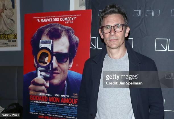 Director Michel Hazanavicius attends the premiere for "Godard Mon Amour" hosted by Cohen Media Group and The Cinema Society at the Quad Cinema on...