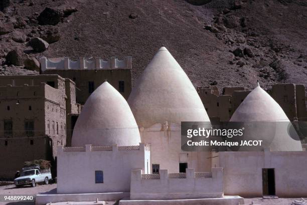 La mosquée d'Al-Mashhad, en janvier 1984, Yémen.