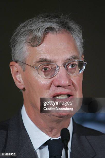 Gerard Degonse, chief financial officer of JCDecaux speaks during the company's 2005 mid-year results' conference, in Paris, France, Wednesday,...