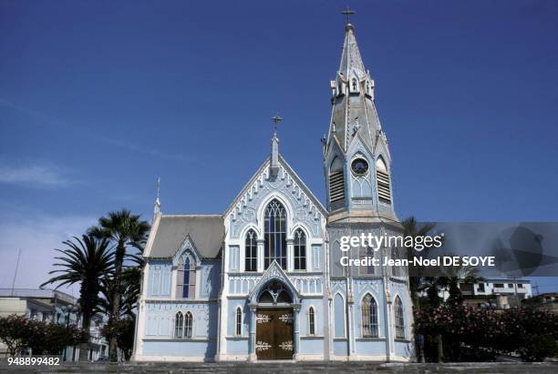 Eglise construite par Gustave Eiffel à Arica, au Chili, en avril 1991.