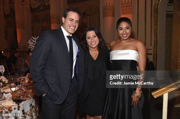 Robert Sorrentino, Amanda Ruisi, and Alicia Quarles attend the 21st Annual Bergh Ball hosted by the ASPCA at The Plaza Hotel on April 19, 2018 in New...