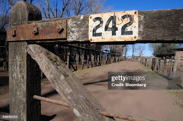 The Pergamino cattle market sits empty during the 80th day of a conflict between farmers and the Argentine government in Pergamino, Argentina, on...