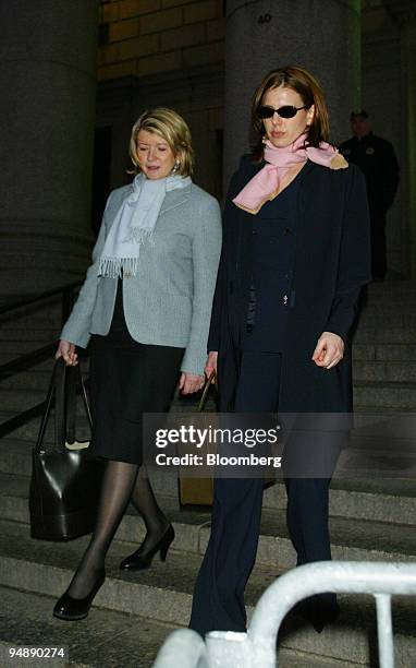 Martha Stewart, left, and daughter Alexis, leave the federal courthouse in New York, February 10, 2004.