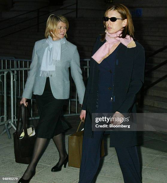 Martha Stewart, left, and daughter Alexis, leave the federal courthouse in New York, February 10, 2004.