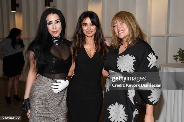 Ayesha King, Noureen DeWulf, and Kulap Vilaysack attend the Jane Club Launch Party on April 19, 2018 in Los Angeles, California.