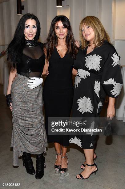 Ayesha King, Noureen DeWulf, and Kulap Vilaysack attend the Jane Club Launch Party on April 19, 2018 in Los Angeles, California.