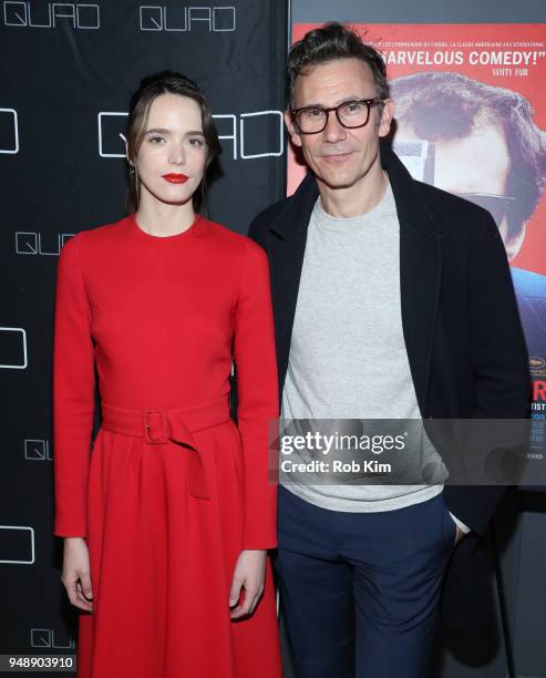 Stacy Martin and Michel Hazanavicius attend the New York Premiere of "Godard Mon Amour" at Quad Cinema on April 19, 2018 in New York City.