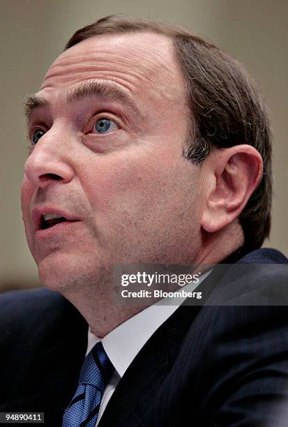 Gary Bettman, commissioner of the National Hockey League, speaks during a hearing before the House Commerce, Trade and Consumer Protection...