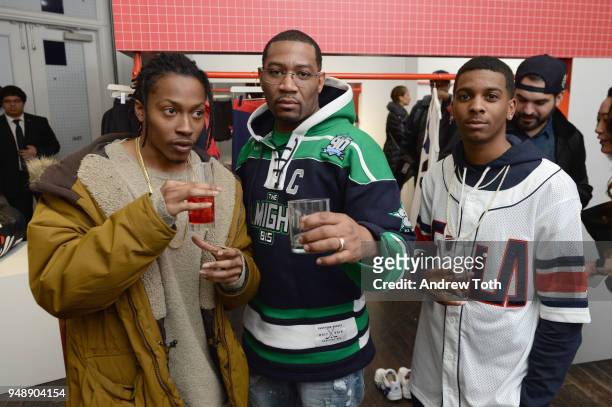 Guests attend the Launch of the FILA Mindblower Pop-Up Powered by Ciroc on April 19, 2018 in New York City.