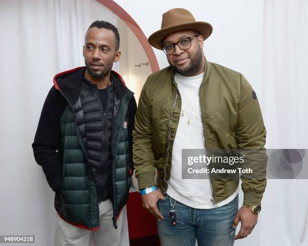 Guests attend the Launch of the FILA Mindblower Pop-Up Powered by Ciroc on April 19, 2018 in New York City.