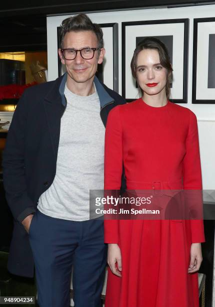 Director Michel Hazanavicius and actress Stacy Martin attend the premiere after party for "Godard Mon Amour" hosted by Cohen Media Group and The...
