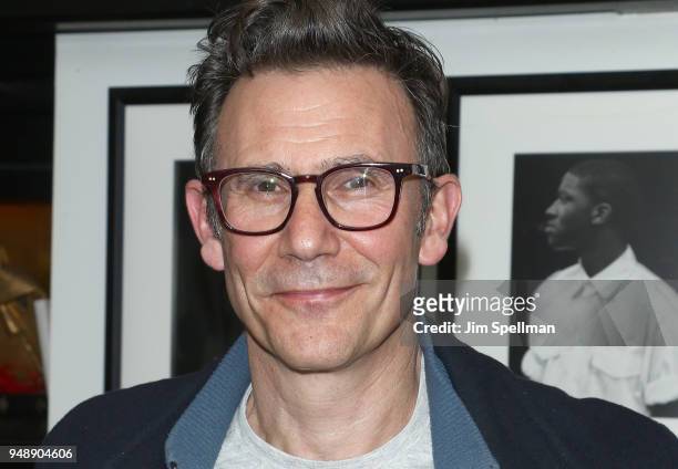 Director Michel Hazanavicius attends the premiere after party for "Godard Mon Amour" hosted by Cohen Media Group and The Cinema Society at Omar's on...
