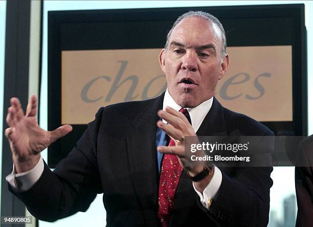 David Pottruck, CEO, Charles Schwab Corp. Speaks during the announcement of 'Schwab Personal Choice' in New York on February 10, 2004.