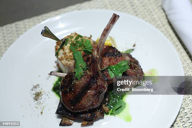 Plate of Mixed Grill is displayed for a photograph at Mia Dona in New York, U.S., on Monday, Feb. 25, 2008. The new restaurant is on 58th Street at...