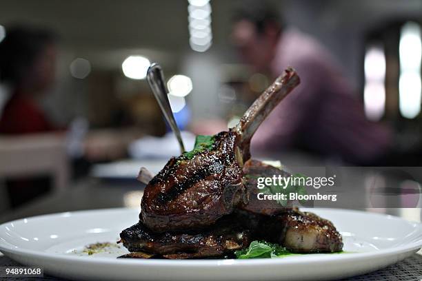 Plate of Mixed Grill is displayed for a photograph at Mia Dona in New York, U.S., on Monday, Feb. 25, 2008. The new restaurant is on 58th Street at...