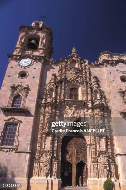 Façade de l'église de San Cayetano de la Valenciana à Guanajuato, en 1998, Mexique.