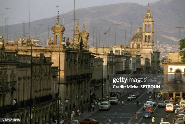 Rue de Morelia, au Mexique en juin 1986.