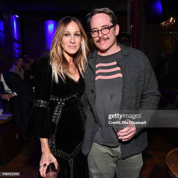 Sarah Jessica Parker and Matthew Broderick attend the 2018 Tribeca Film Festival after-party for 'Blue Night' hosted by Nespresso at The Ainsworth on...