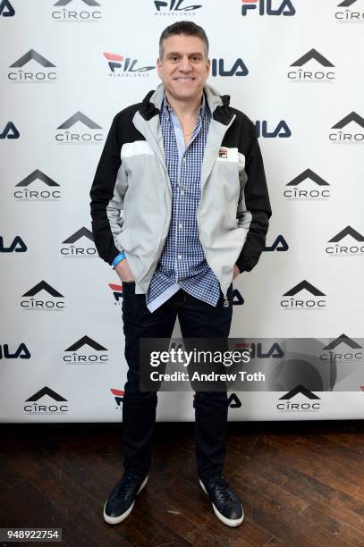 Guest attends the Launch of the FILA Mindblower Pop-Up Powered by Ciroc on April 19, 2018 in New York City.