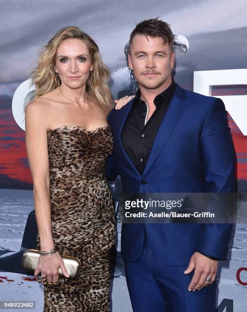 Actor Luke Hemsworth and wife Samantha Hemsworth arrive at the Los Angeles premiere of HBO's 'Westworld' season 2 at The Cinerama Dome on April 16,...