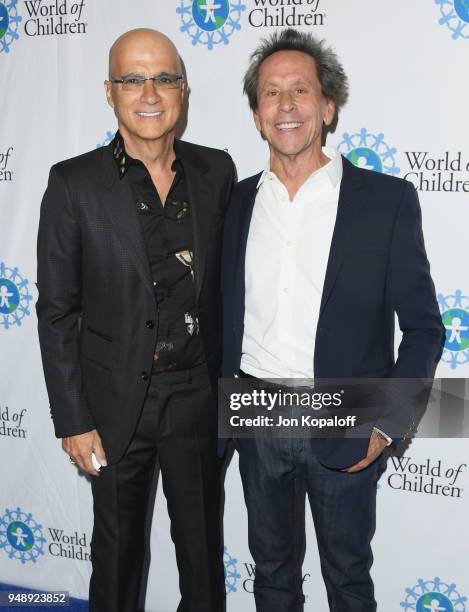 Jimmy Iovine and Brian Grazer attend the 2018 World Of Children Hero Awards at Montage Beverly Hills on April 19, 2018 in Beverly Hills, California.