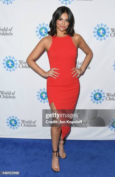 Bethany Mota attends the 2018 World Of Children Hero Awards at Montage Beverly Hills on April 19, 2018 in Beverly Hills, California.