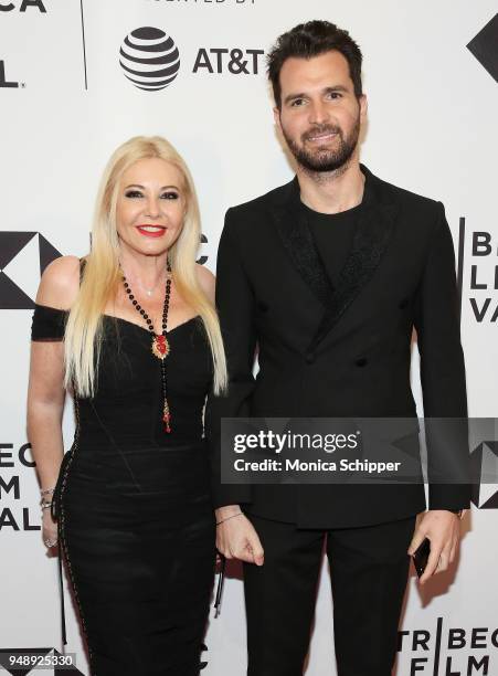 Lady Monika Bacardi and Andrea Iervolino attend the BLUE NIGHT Tribeca Film Festival Red Carpet Arrivals at SVA Theater on April 19, 2018 in New York...