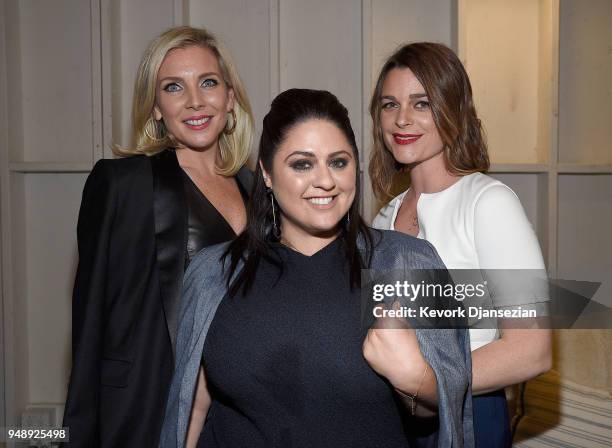 June Diane Raphael, Jessica Zaino, and Zoe Jarman attend the Jane Club Launch Party on April 19, 2018 in Los Angeles, California.