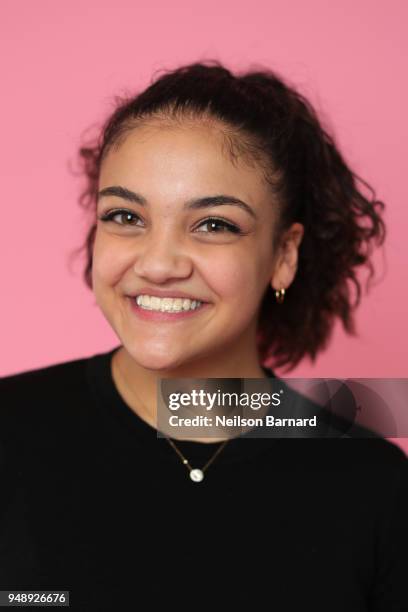 Olympian Laurie Hernandez visits the Getty Images Studio on April 18, 2018 in Los Angeles, California.