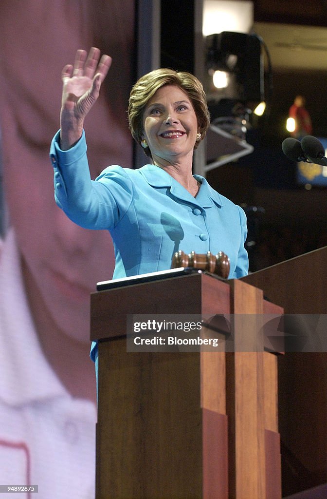 First Lady Laura Bush speaks on the second day of the Republ