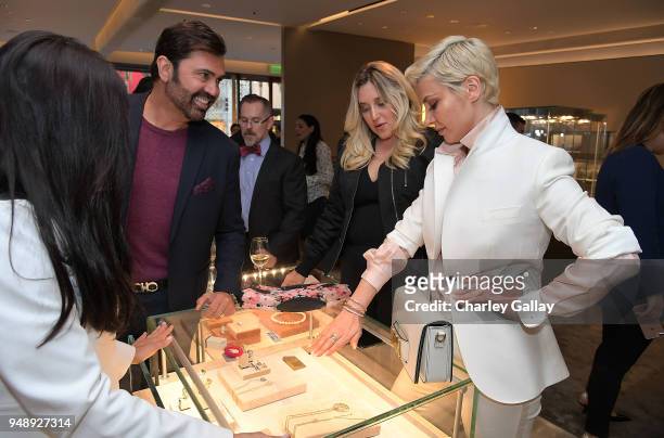 Zara Alexandrova and Luigi Irauzqui attend the Justin Turner Beverly Hills Event at David Yurman on April 19, 2018 in Beverly Hills, California.