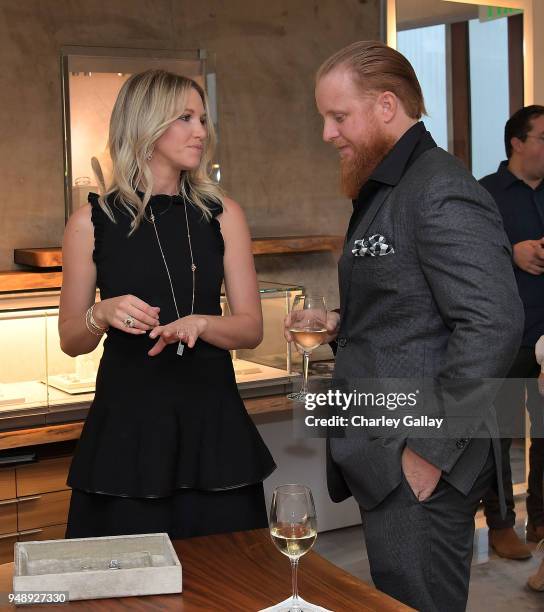 Baseball player Justin Turner and wife Kourtney Turner attend the Justin Turner Beverly Hills Event at David Yurman on April 19, 2018 in Beverly...