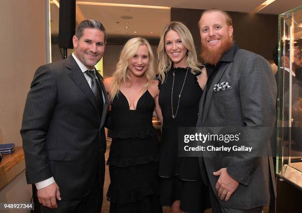 Ori Blumenfeld, Sydney Benner, Kourtney Turner and baseball player Justin Turner attend the Justin Turner Beverly Hills Event at David Yurman on...