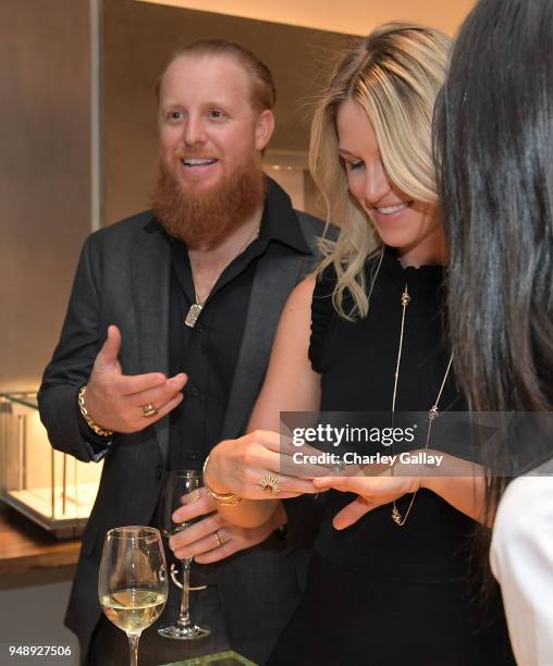 Baseball player Justin Turner and wife Kourtney Turner attend the Justin Turner Beverly Hills Event at David Yurman on April 19, 2018 in Beverly...